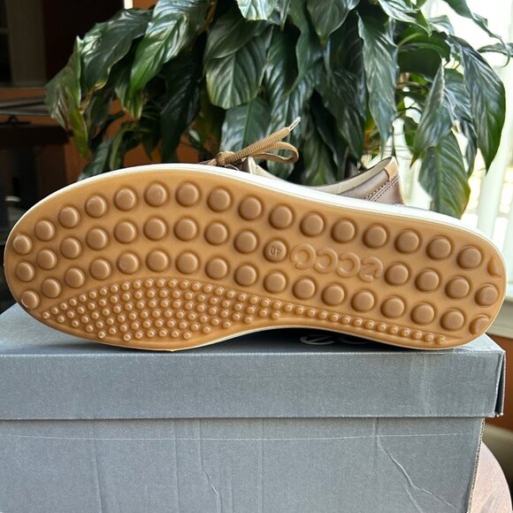 ECCO Women's Soft 7 Leather Sneaker Taupe Size 40 9 - 9.5 👟 - Picture 6 of 12